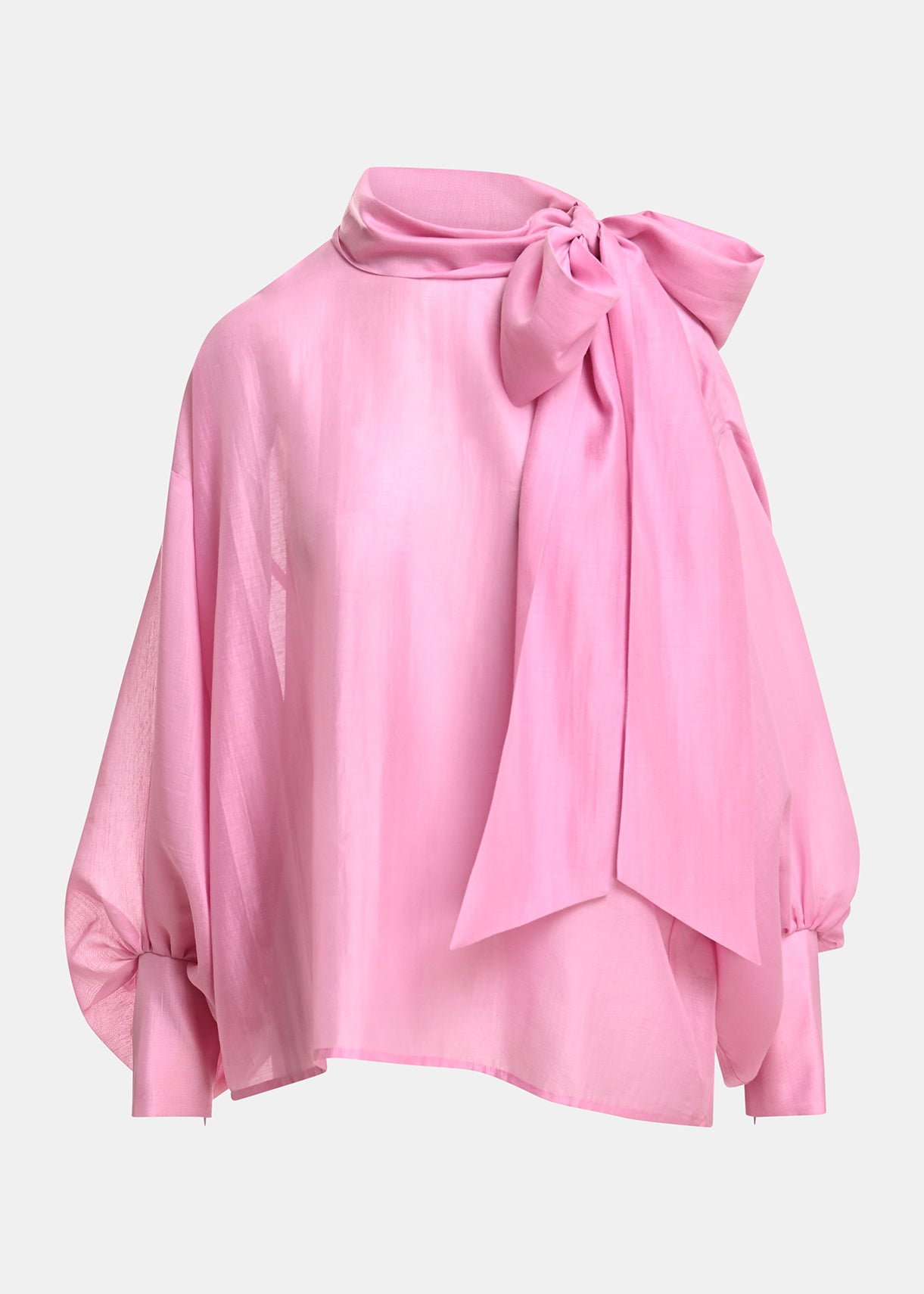 ESSENTIEL ANTWERP PINK KARISMATIC PUSSY BOW TIE TOP 226