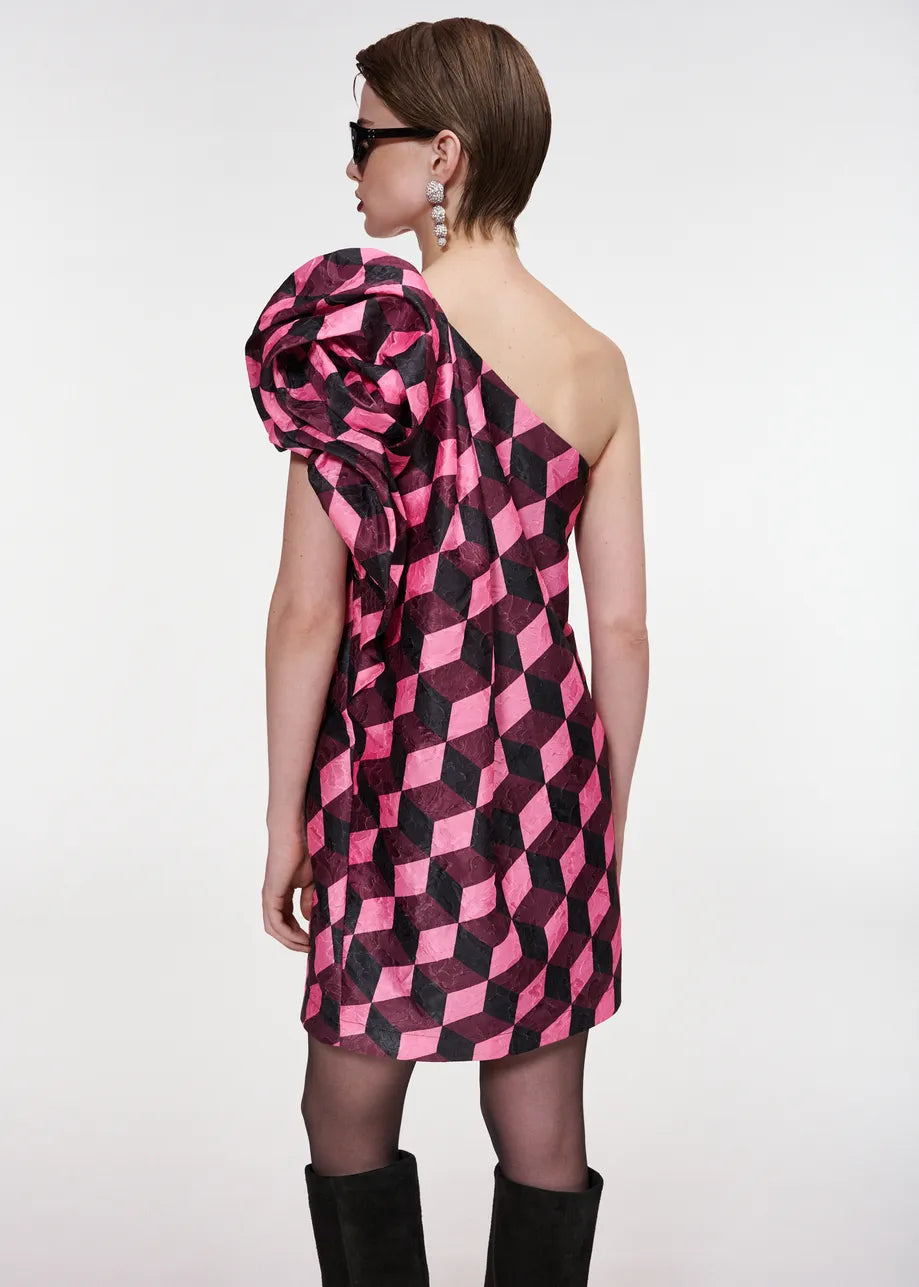 ESSENTIEL ANTWERP BLACK KARPENTER PUFF SHOULDER DRESS 226