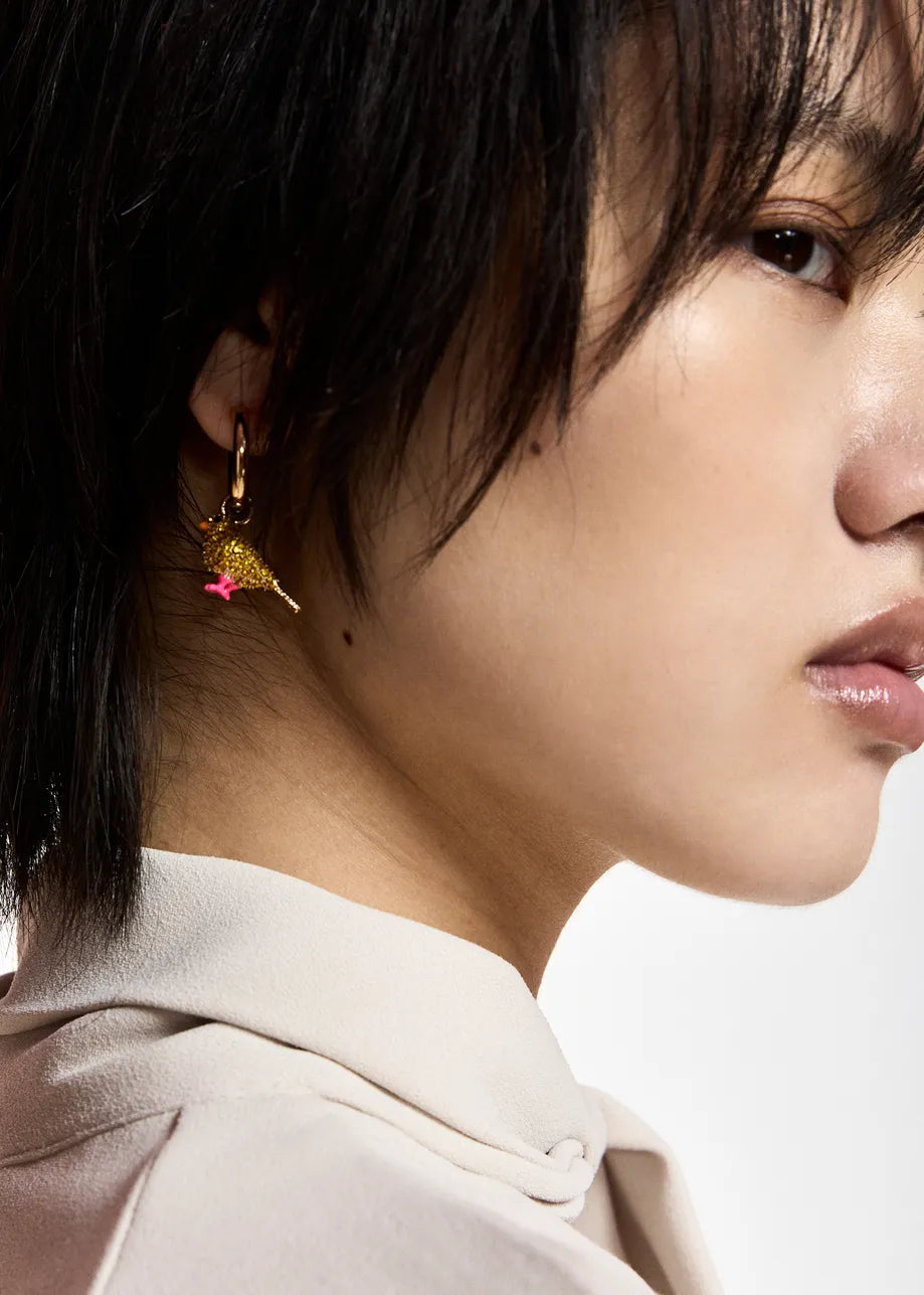 ESSENTIEL ANTWERP BLACK KIRL EARRINGS WITH CHARMS KIRL 226