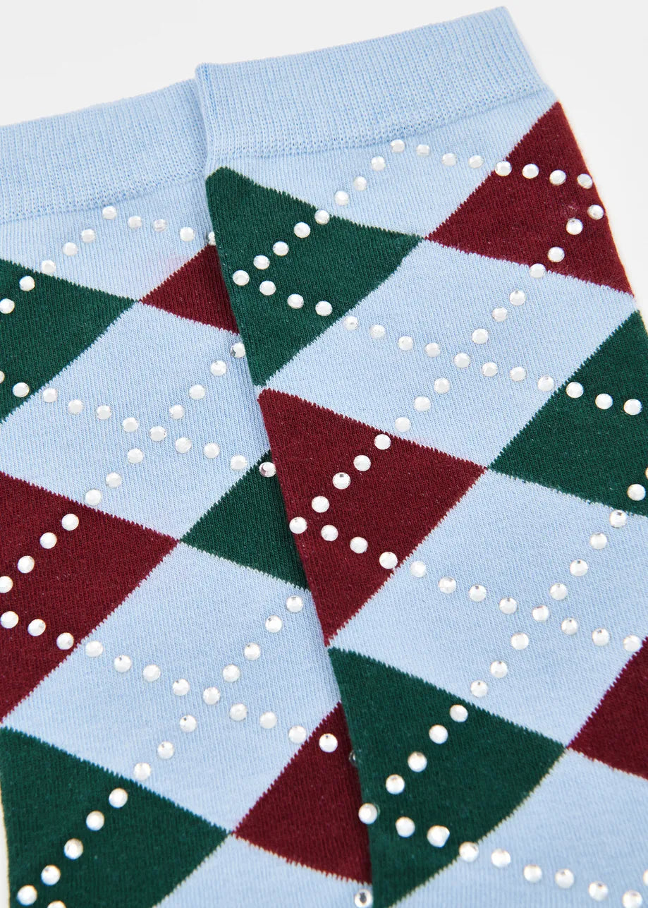 ESSENTIEL ANTWERP BLUE KURLINGTON CHECKED SOCKS KURLINGTON 226