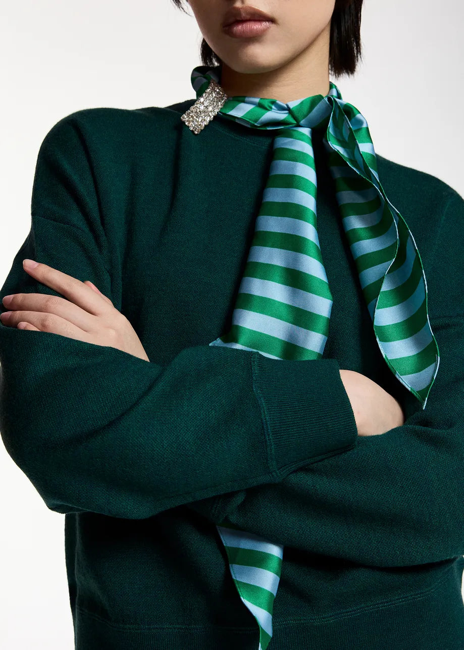 ESSENTIEL ANTWERP GREEN KURTIS PULLOVER WITH SCARF 226