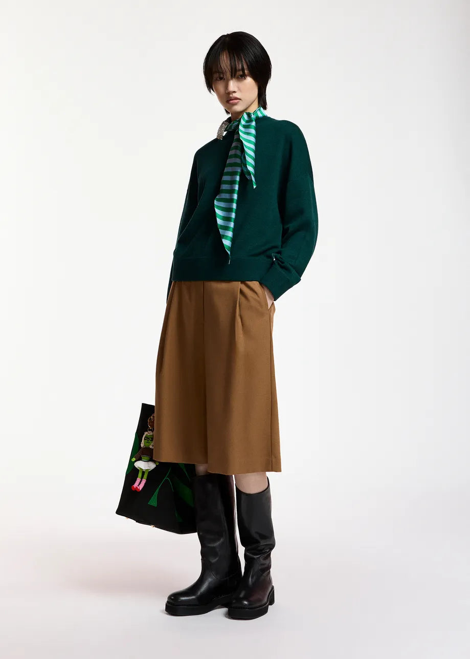 ESSENTIEL ANTWERP GREEN KURTIS PULLOVER WITH SCARF 226