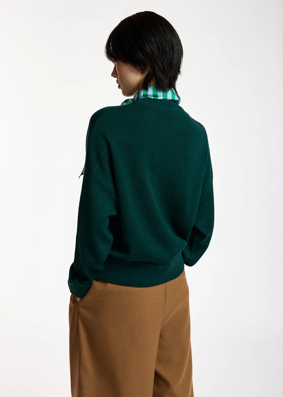 ESSENTIEL ANTWERP GREEN KURTIS PULLOVER WITH SCARF 226