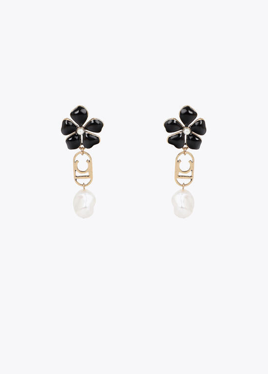 lola casademunt black long flower earrings 2603009 