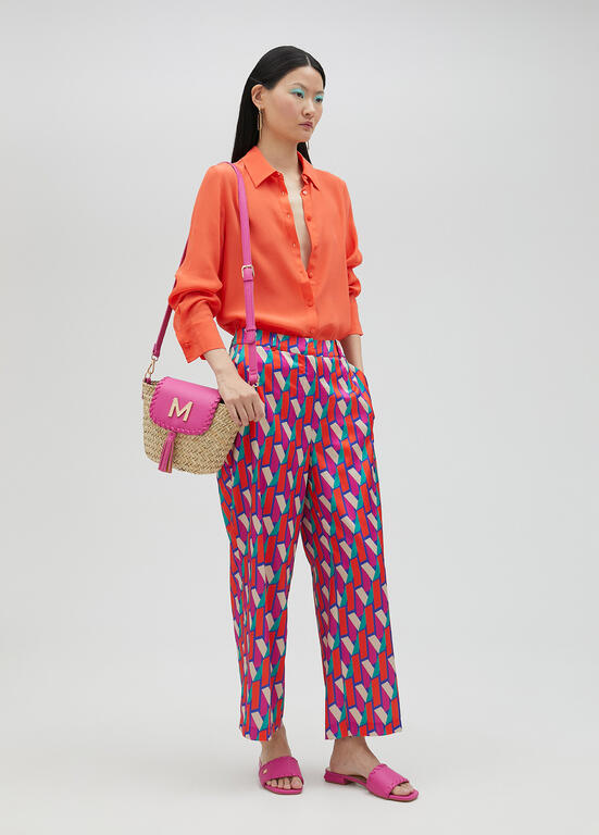 LOLA CASADEMUNT GRAPHIC PRINT TROUSERS 2514016 125