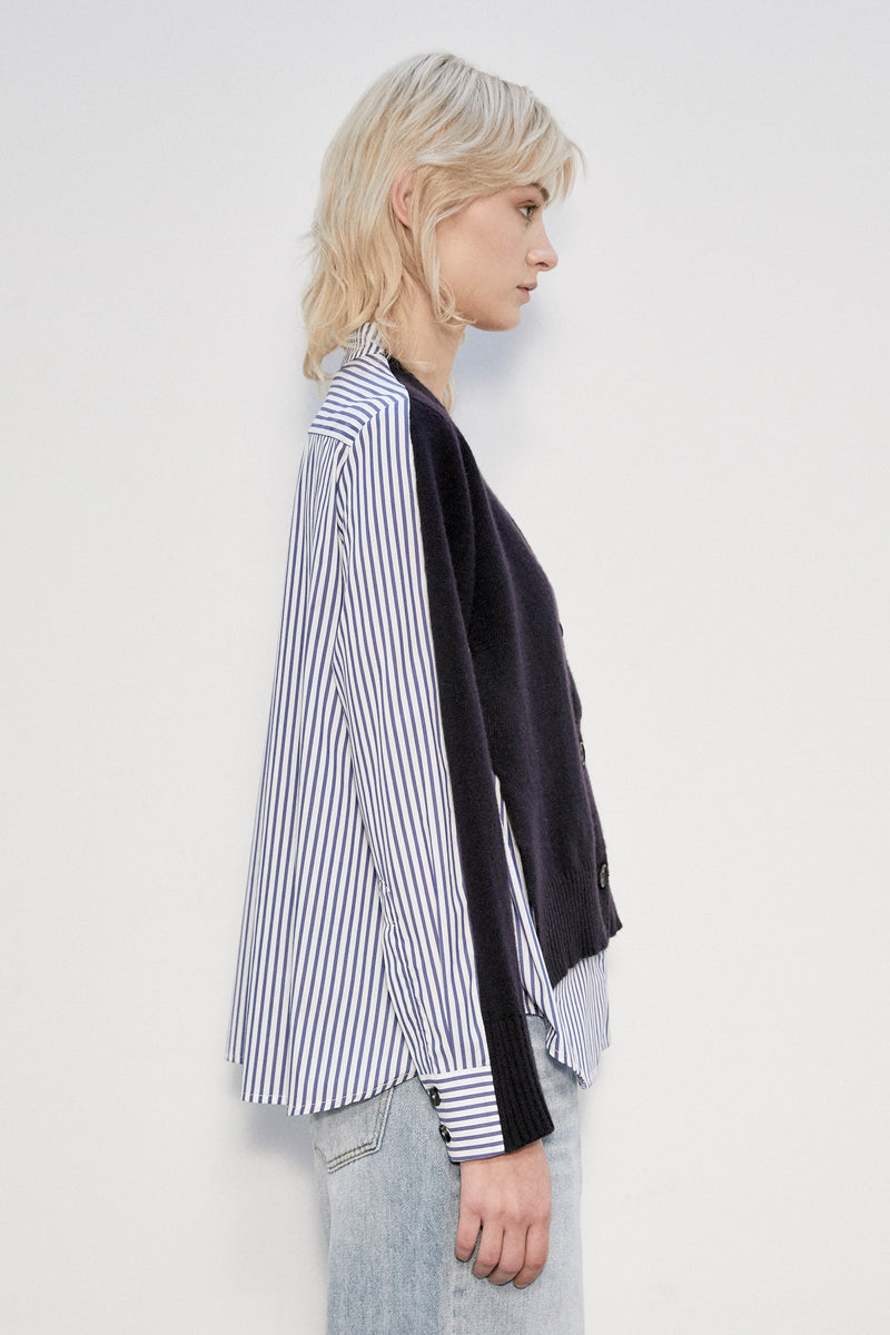 MEIMEIJ NAVY STRIP BACK CARDIGAN Z71 224