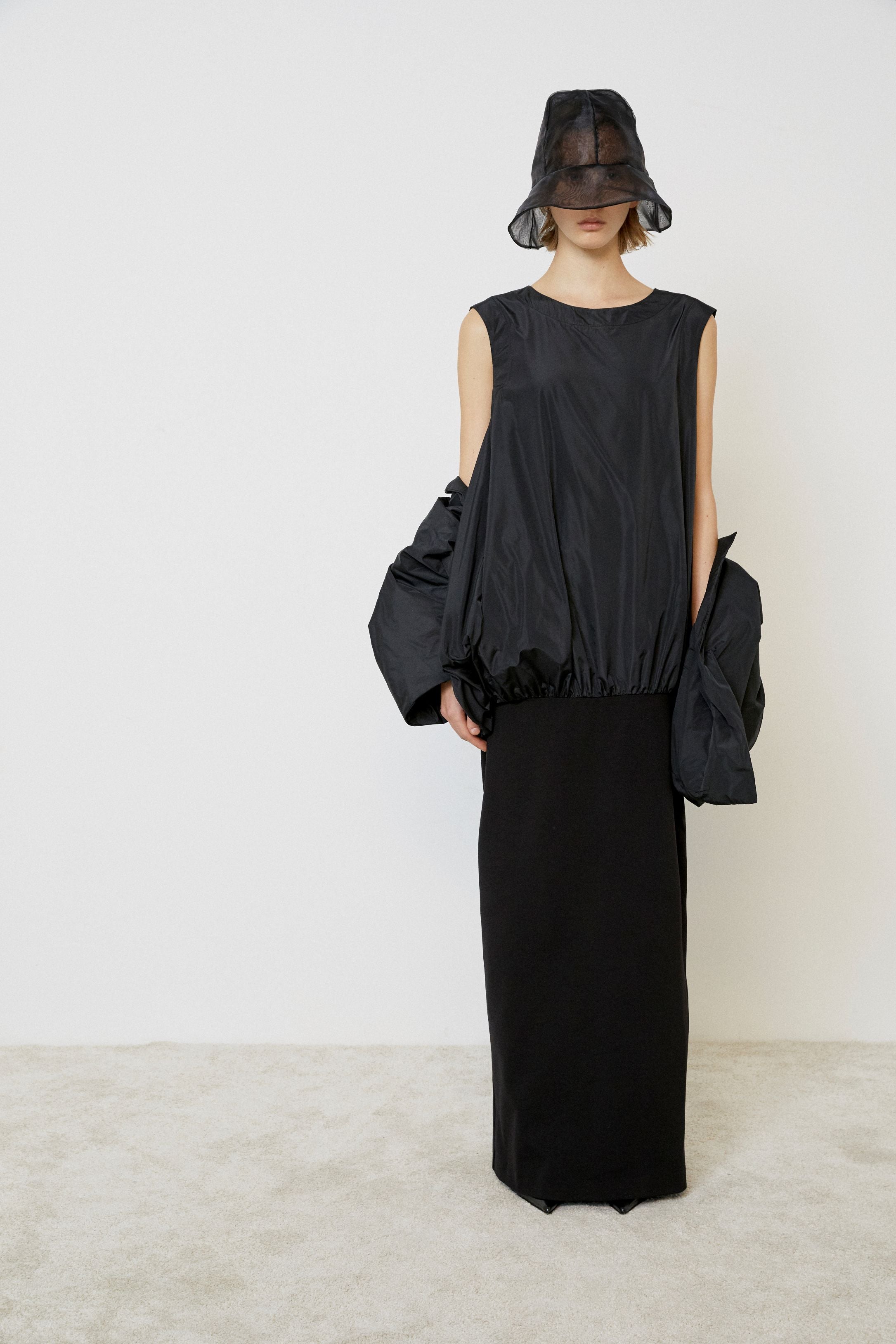 MEIMEIJ BLACK TAFFETA SHORT JACKET M5FJ09 225