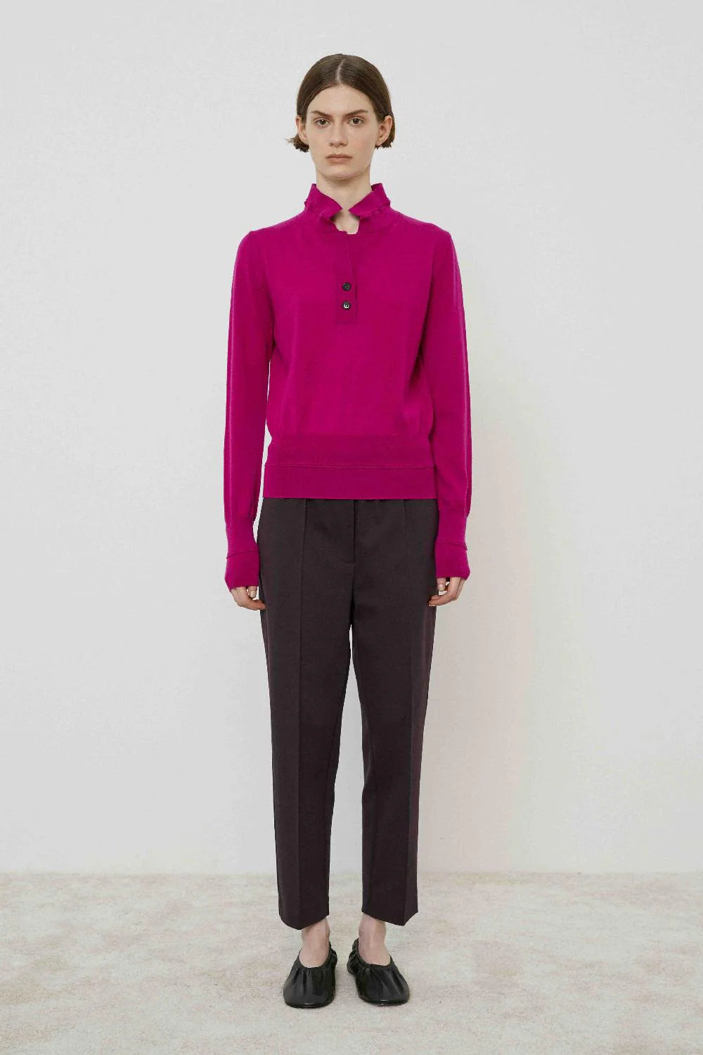 MEIMEIJ BLACK ELASTICATED BARELL TROUSERS M5IH15 225