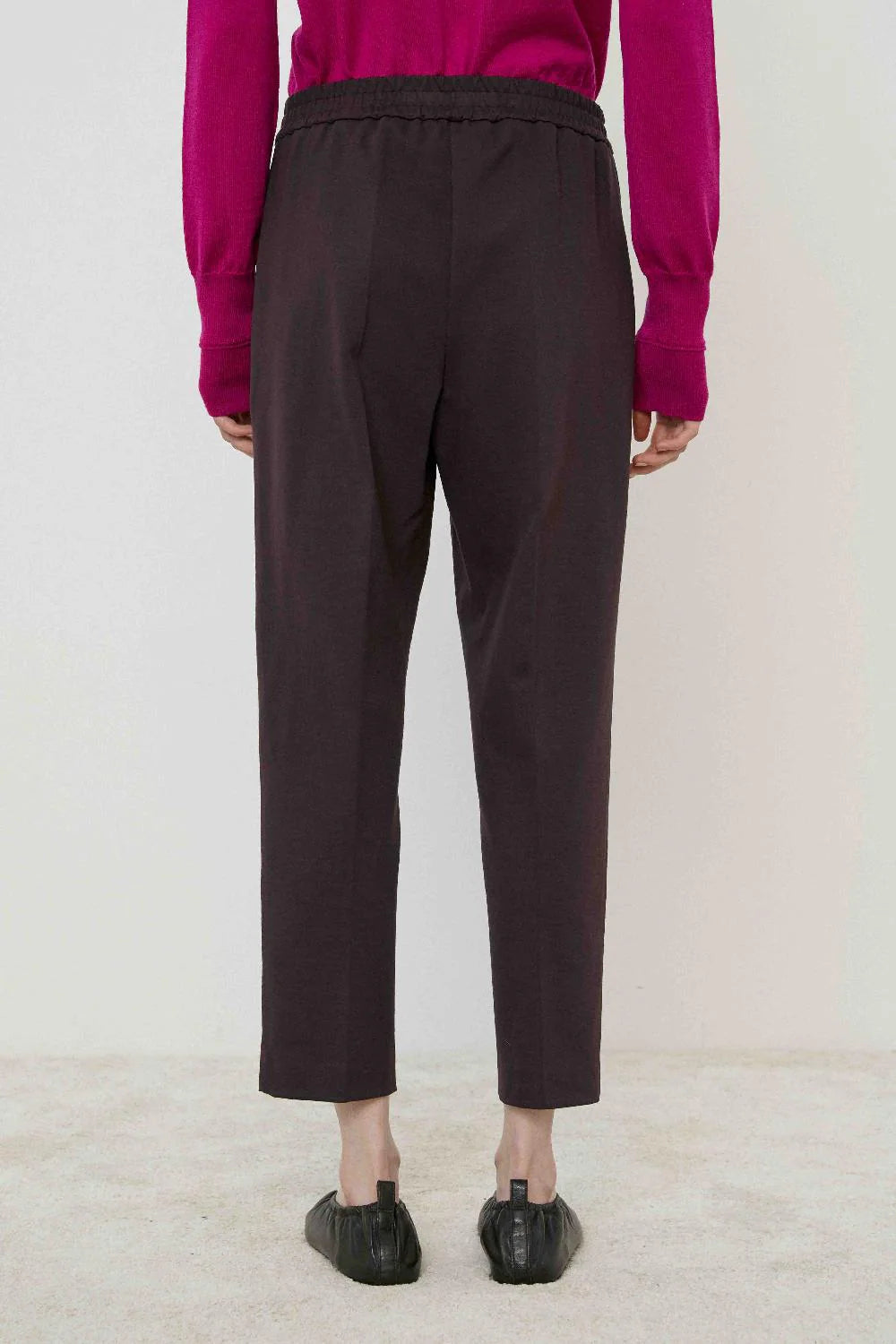 MEIMEIJ BLACK ELASTICATED BARELL TROUSERS M5IH15 225