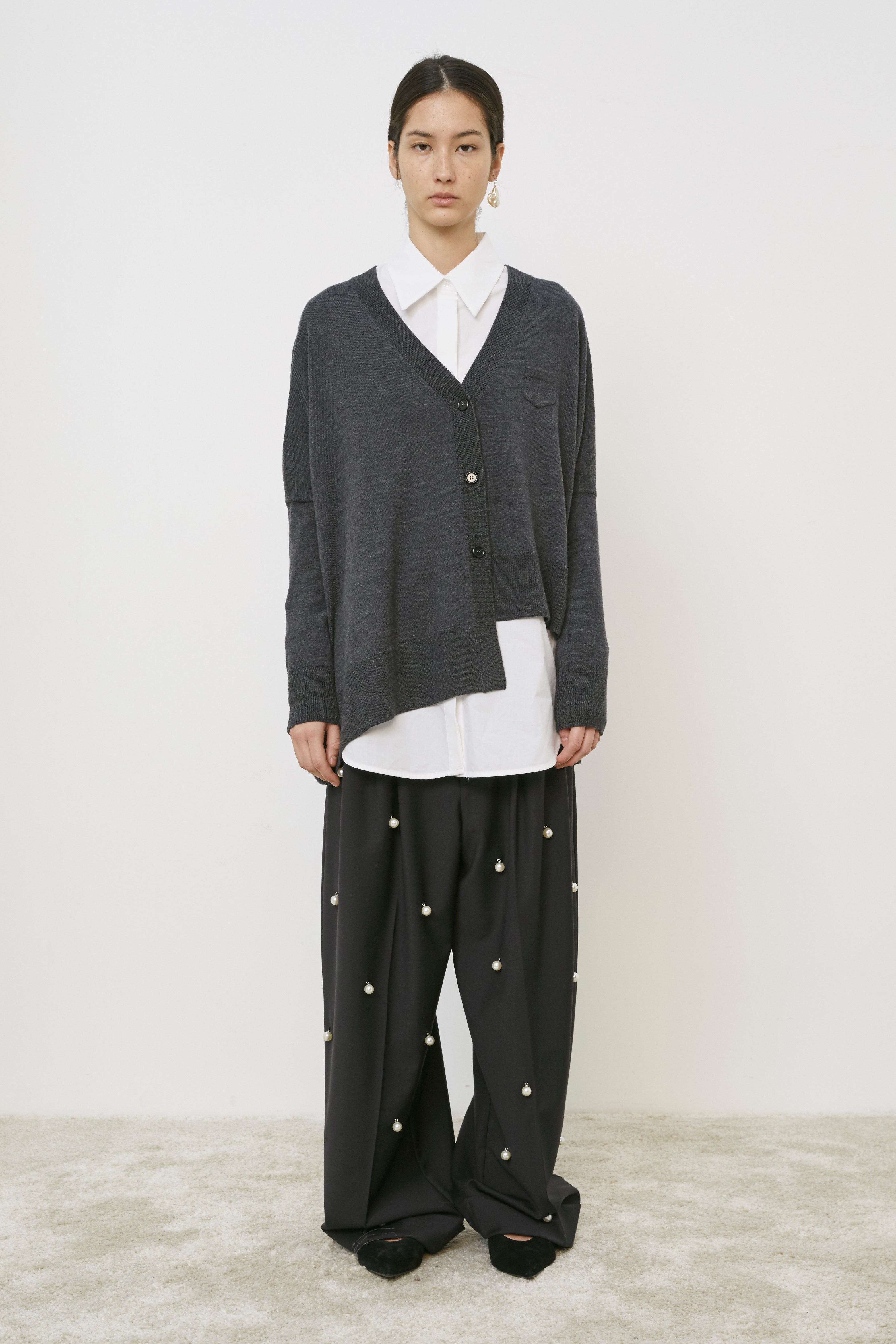 MEIMEIJ GREY OVERSIZED CARDIGAN M5IZ06 225