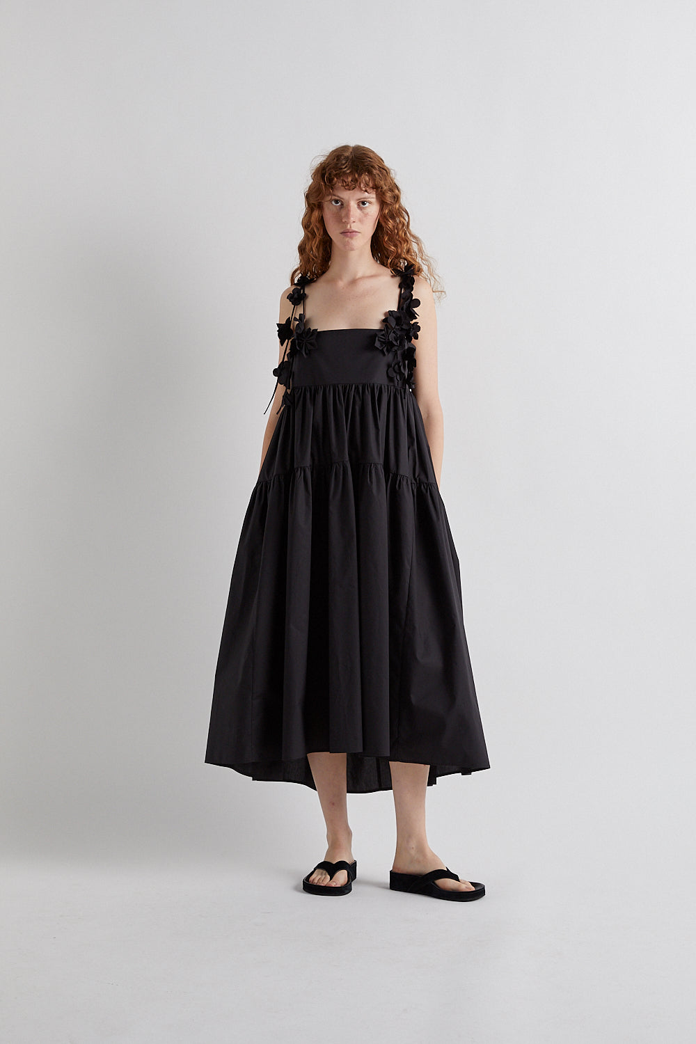 MEIMEIJ BLACK FLOWER DETAIL DRESS M6EA26 126