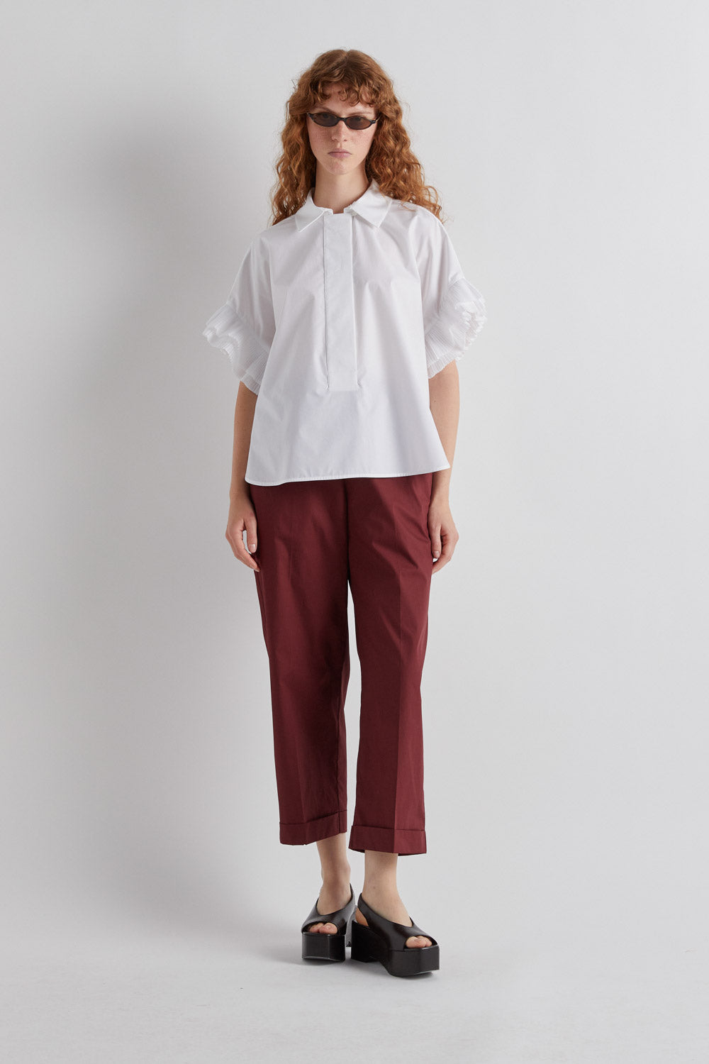 MEIMEIJ WHITE PLEATED SHIRT M6EA33 126