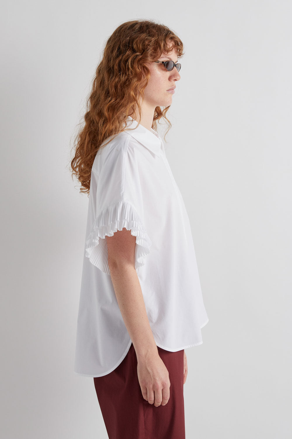 MEIMEIJ WHITE PLEATED SHIRT M6EA33 126