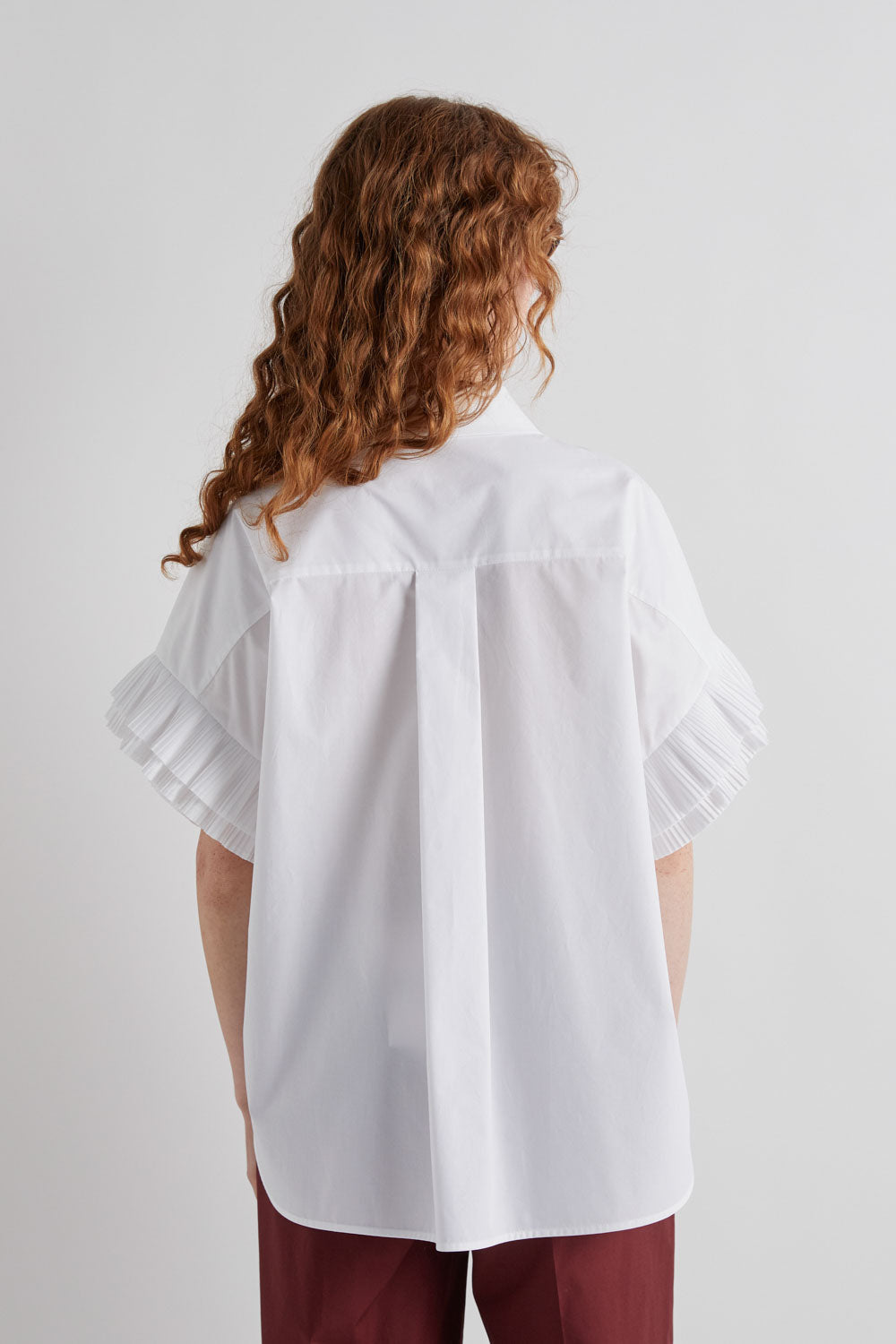 MEIMEIJ WHITE PLEATED SHIRT M6EA33 126