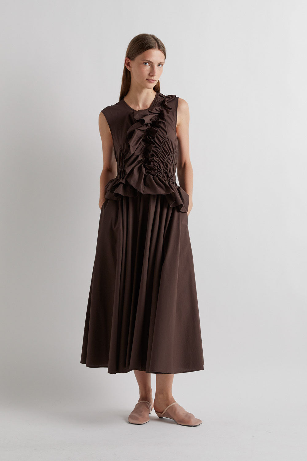 MEIMEIJ MOCHA ROUCHED DRESS M6EA50 126