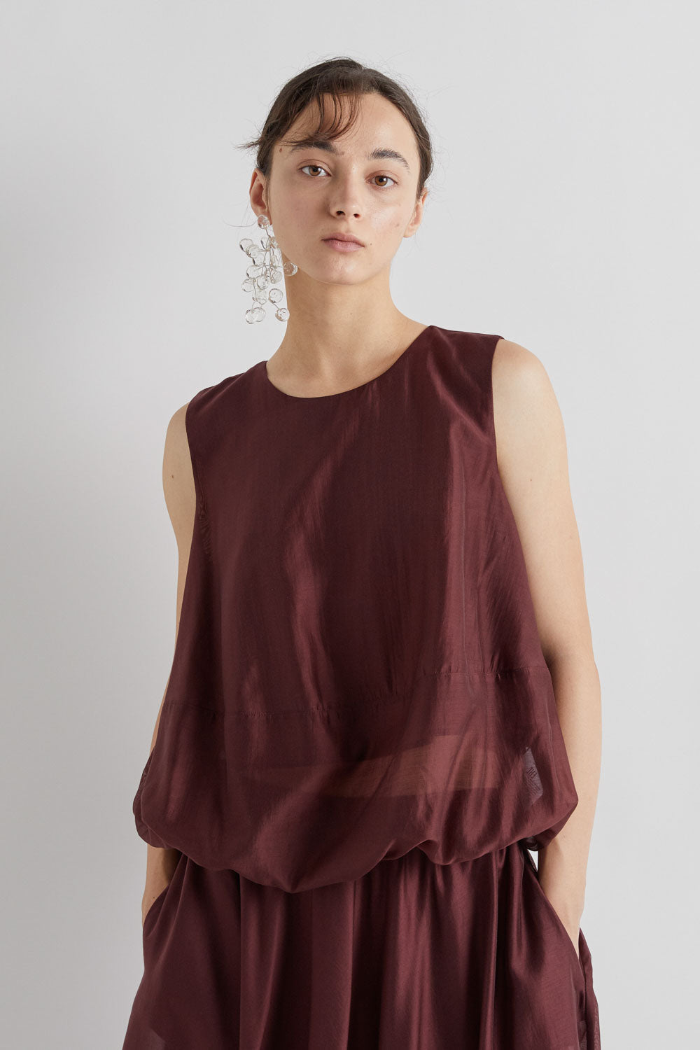 MEIMEIJ  BROWN SHORT SLV TOP M6EF11 126