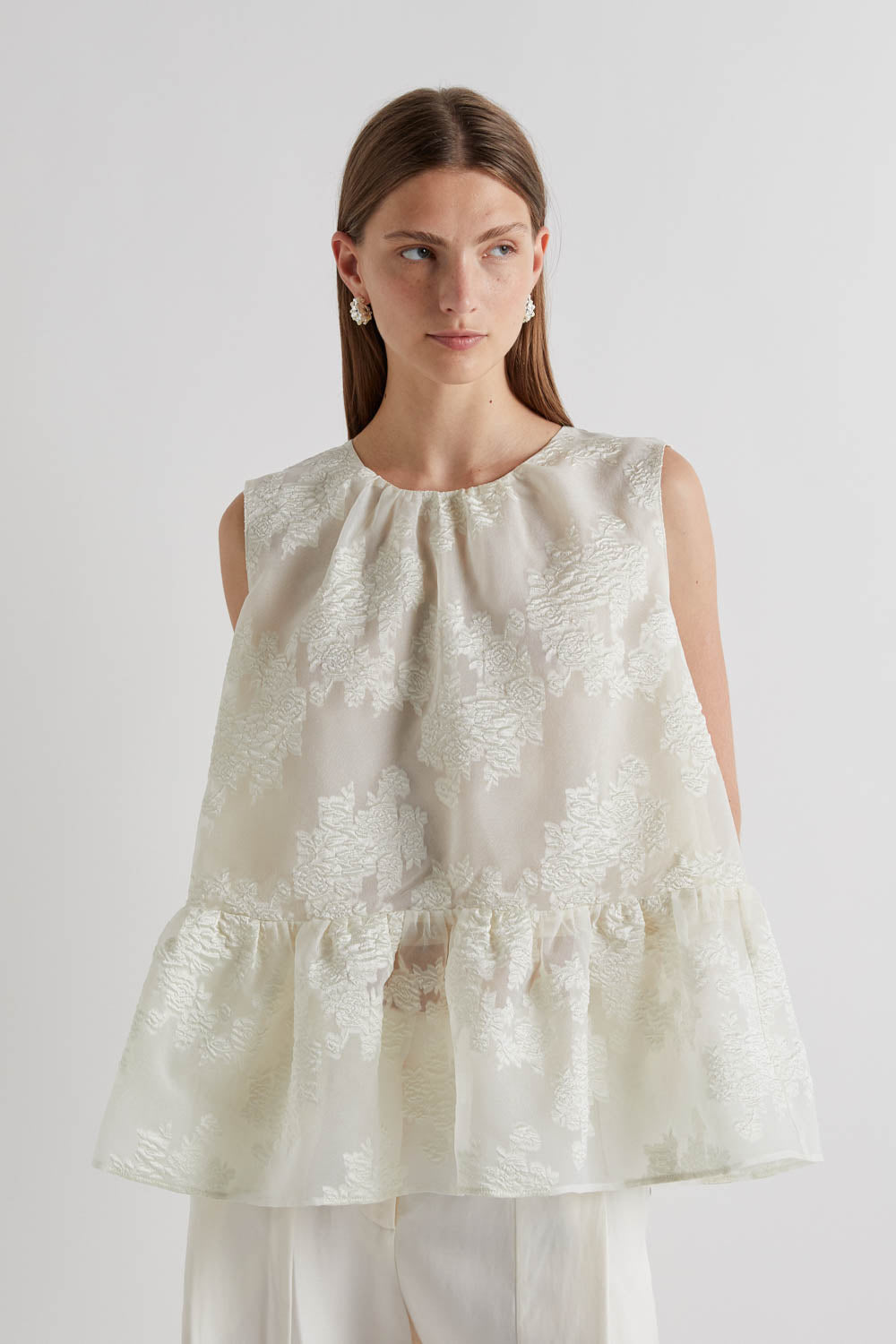 MEIMEIJ  CREAM ORGANZA TOP M6ER03 126