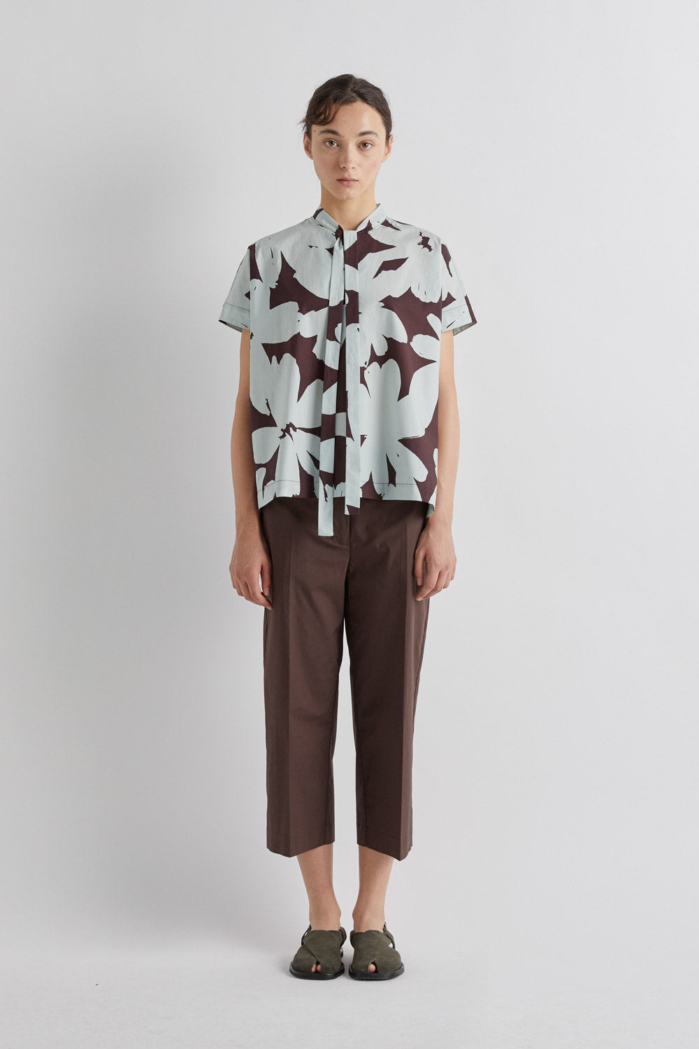 MEIMEIJ MINT FLORAL BOW BLOUSE M6ES02 126