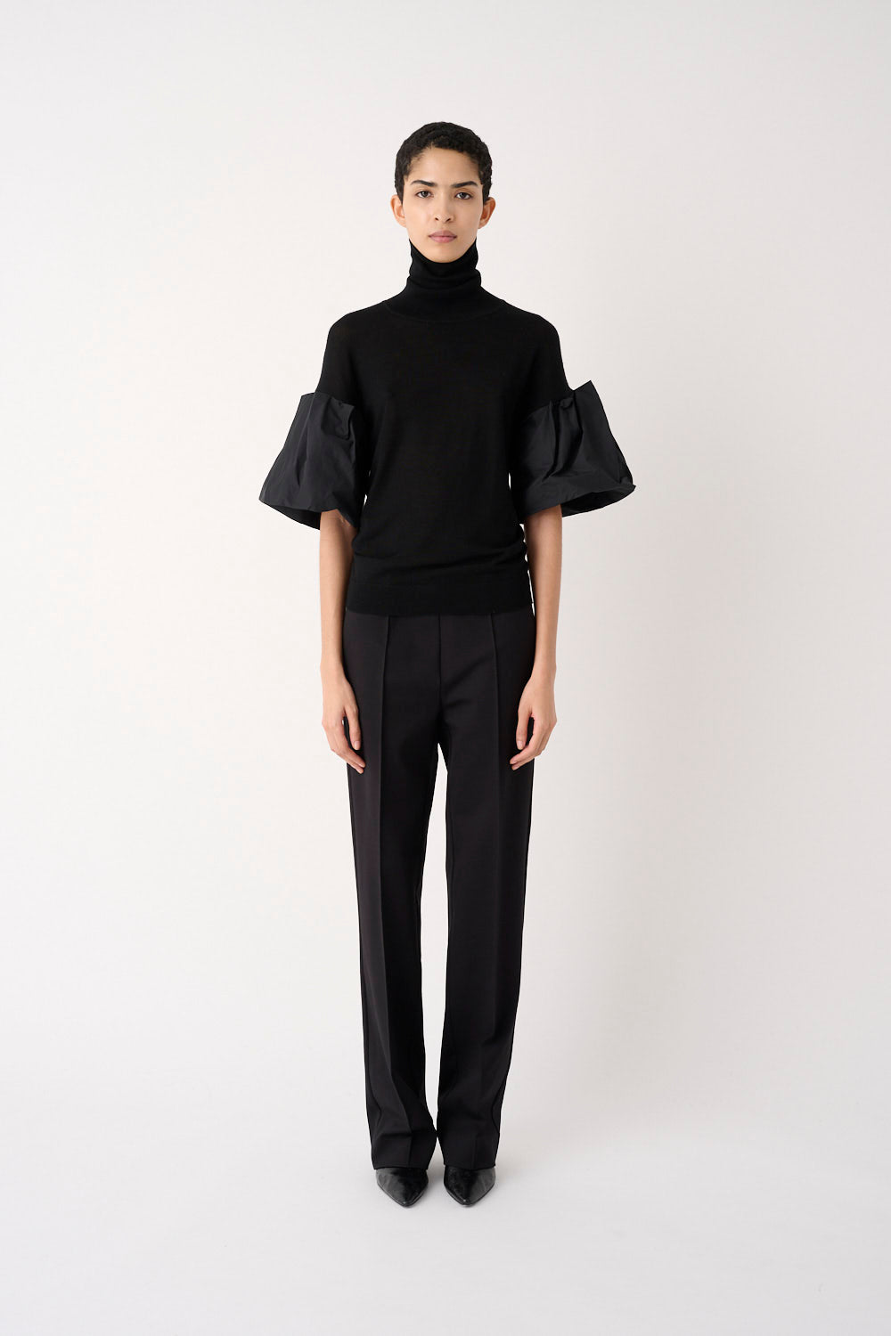 MEIMEIJ BLACK KNITTED SWEATER M6FZ31 226