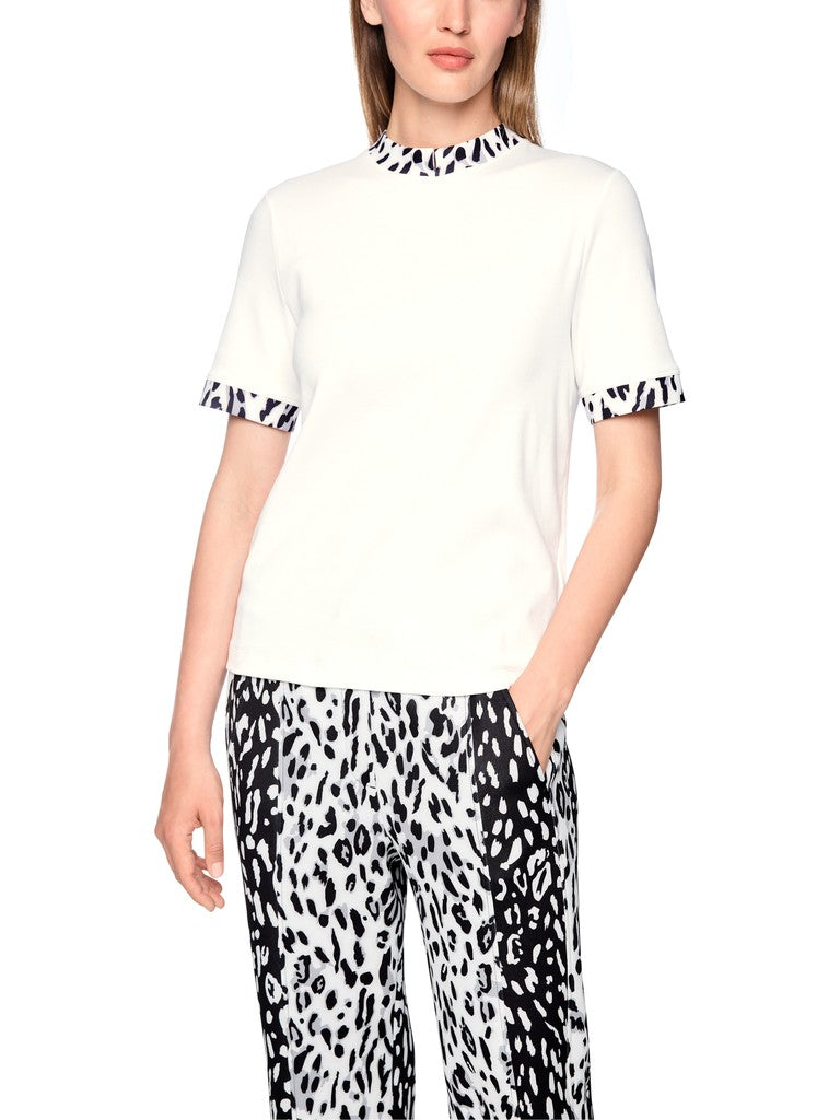 marc cain cream animal trim top