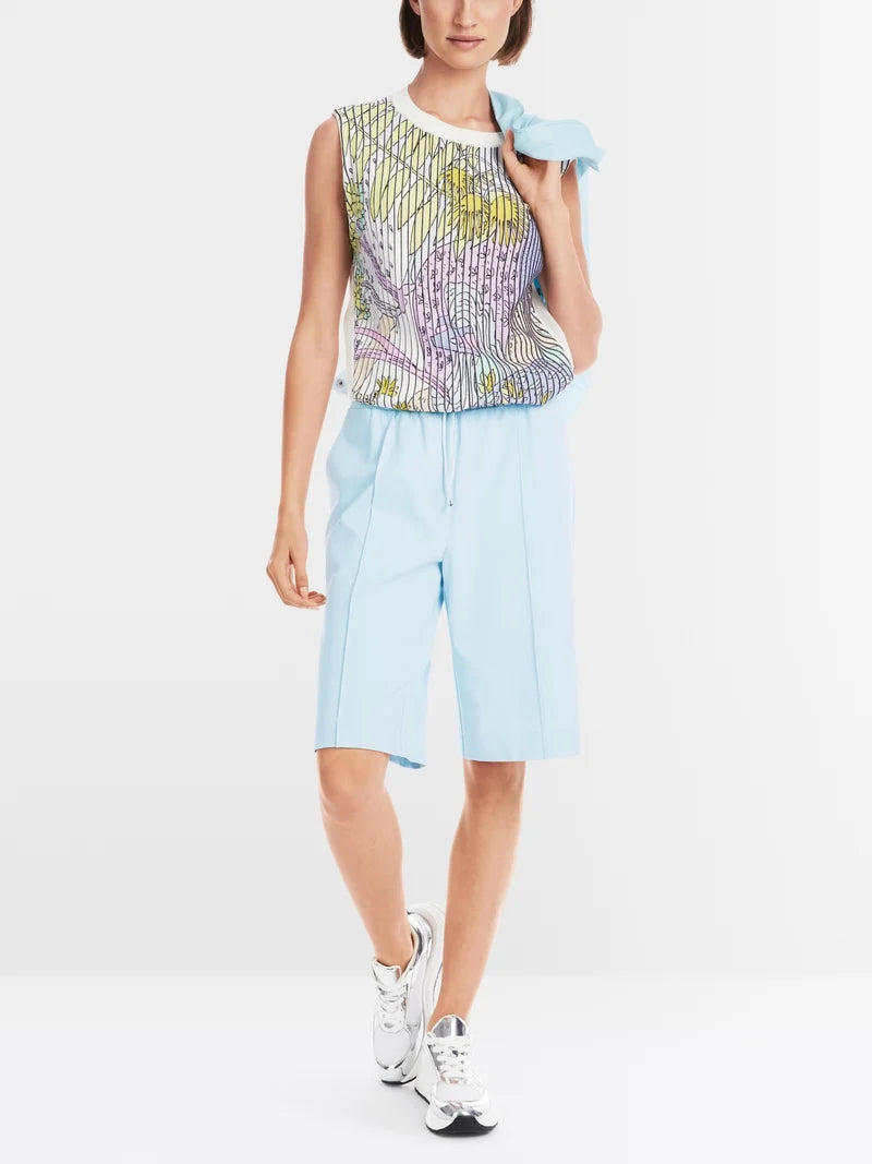 MARCCAIN WHITE PRINT SLEEVELESS KNIT YS6114 M22 MACBEES