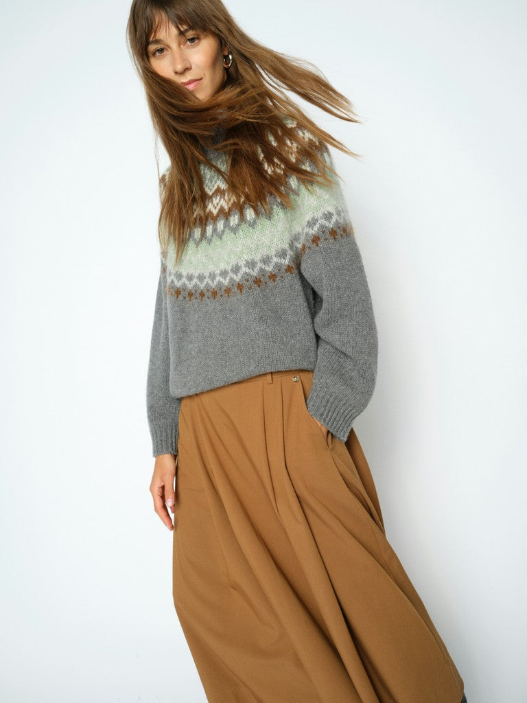 MOS MOSH MMDaya Fjord Highneck Knit grey 183230 226
