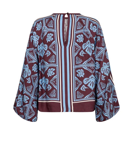 MOS MOSH MMMILKEY LINOCUT BLOUSE WINE 181040 226
