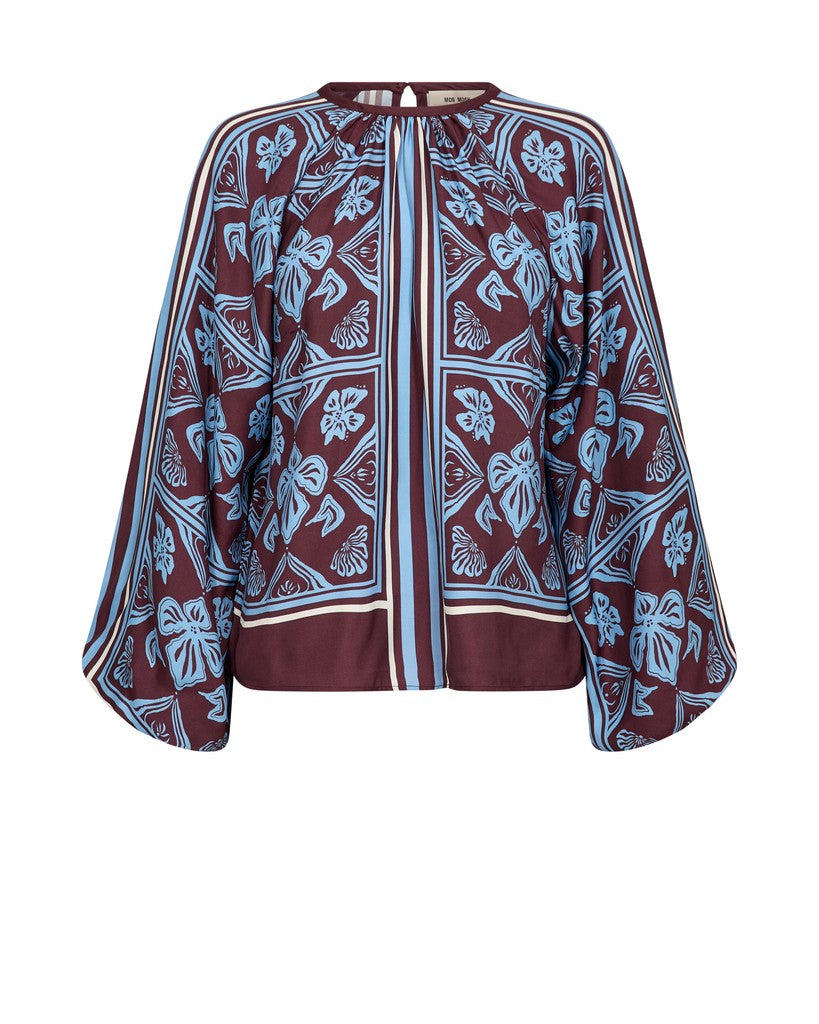 MOS MOSH MMMILKEY LINOCUT BLOUSE WINE 181040 226