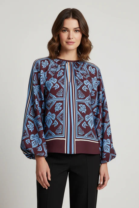 MOS MOSH MMMILKEY LINOCUT BLOUSE WINE 181040 226