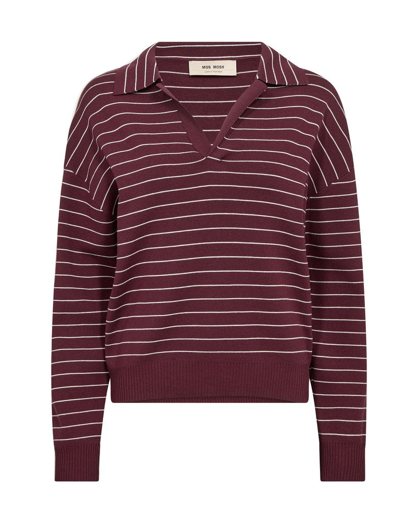 MOS MOSH MMAliz Caliz LS Placket Knit wine 181890 226