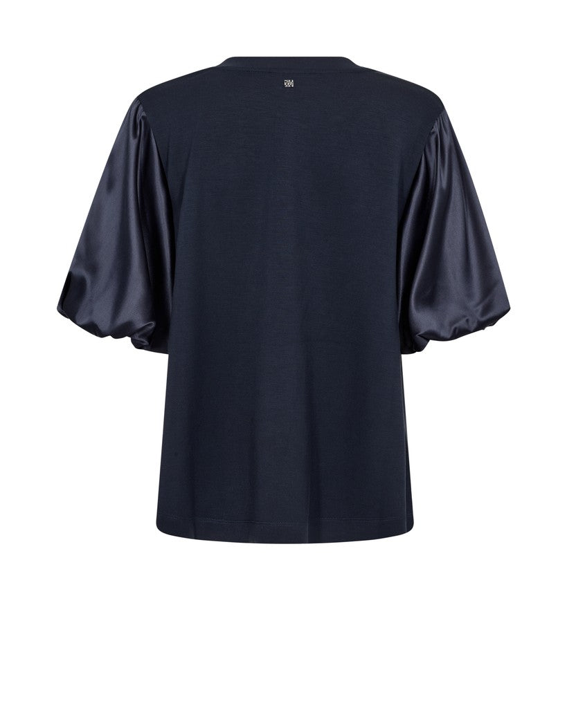 MOS MOSH MMDUBA O-SS SATIN SWEATSHIRT NAVY 180830 226