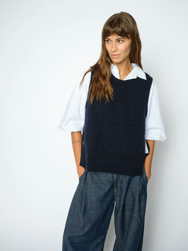 MOS MOSH MMThora Tie Knit Vest Navy 182760 226