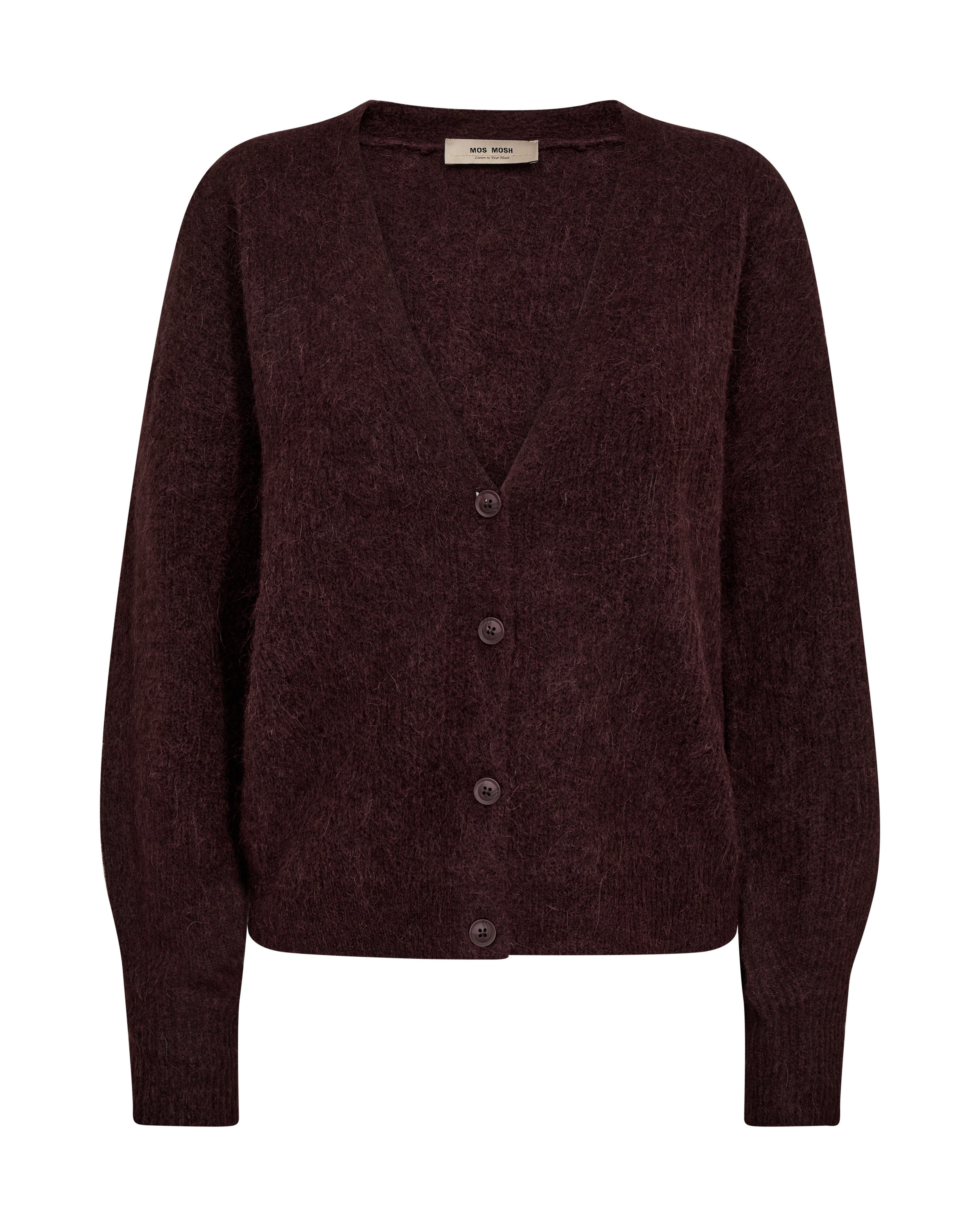 MOS MOSH BURGUNDY MMTHORA V-NECK KNIT CARDIGAN 156830 225