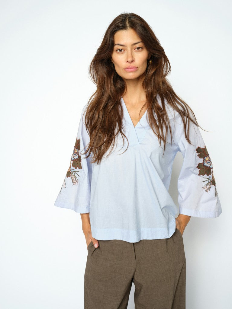 181100 mos mosh mmaleysa popli blouse blue smart casual