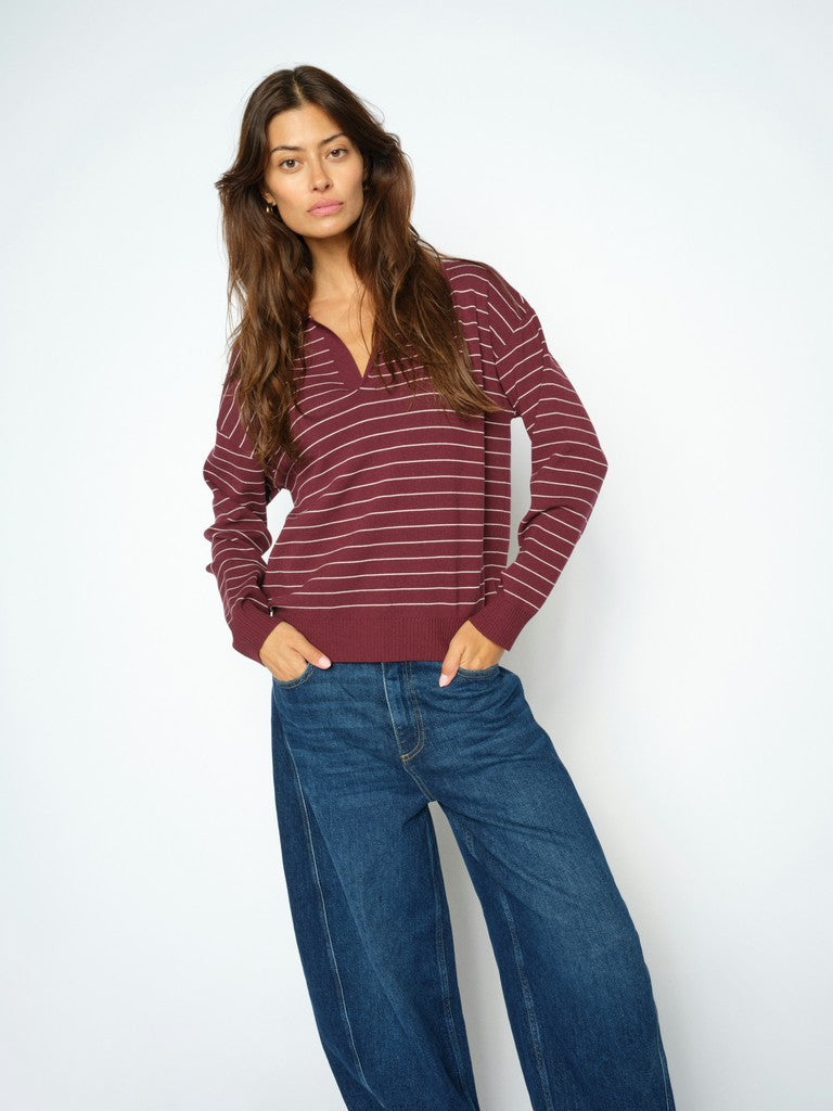 mos mosh mmaliz caliz ls placket knit wine smart casual