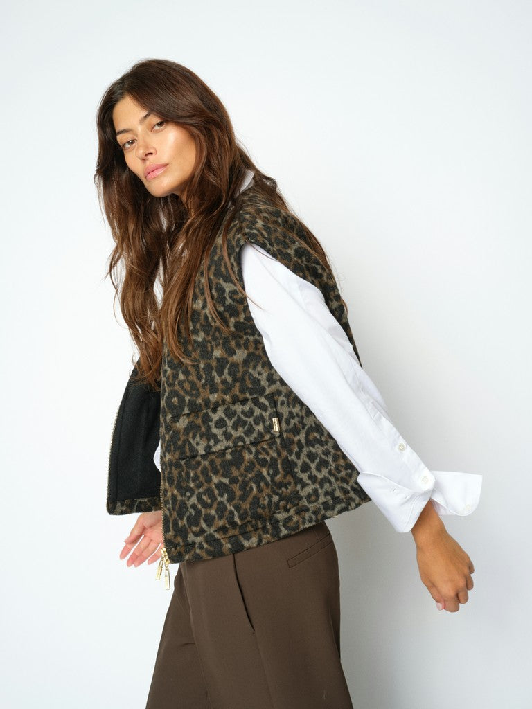 181440 mos mosh mmelise leo vest black animal print