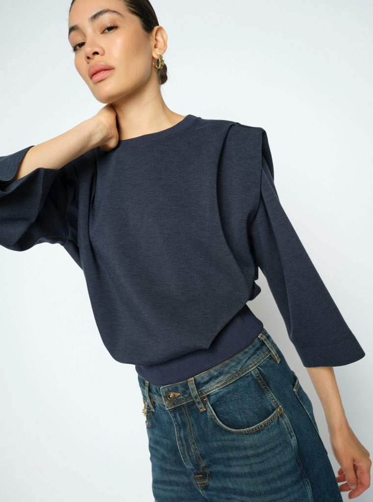 mos mosh mmmae 3/4 sleeve sweatshirt navy workwear