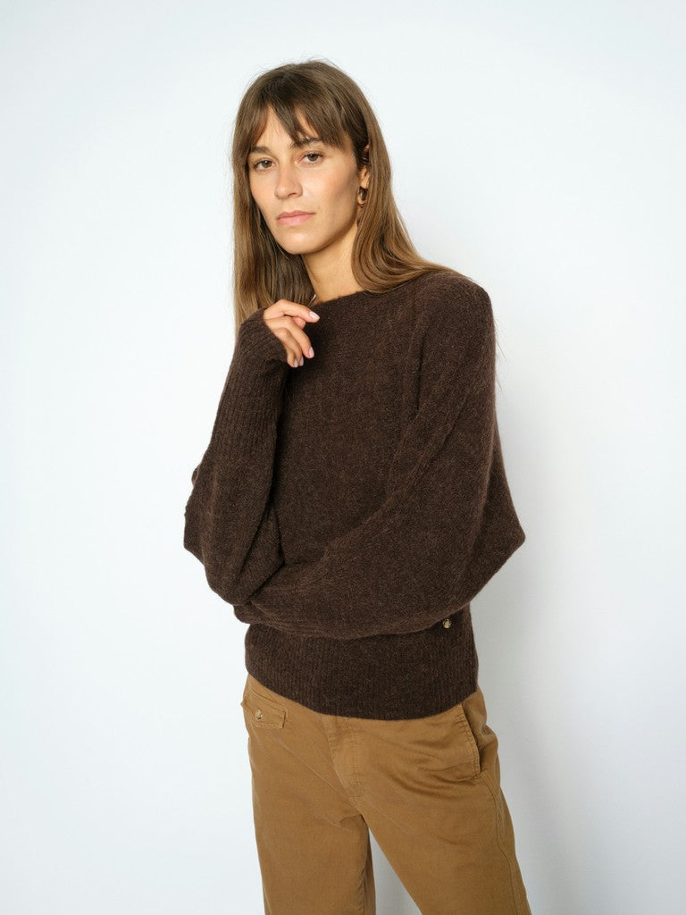 mos mosh mmthora boatneck knit brown 