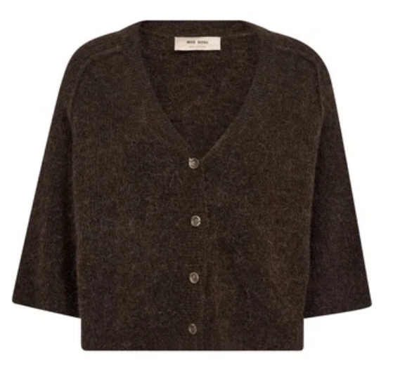 mos mosh mmthora lizet knit smart casual cardigan brown 