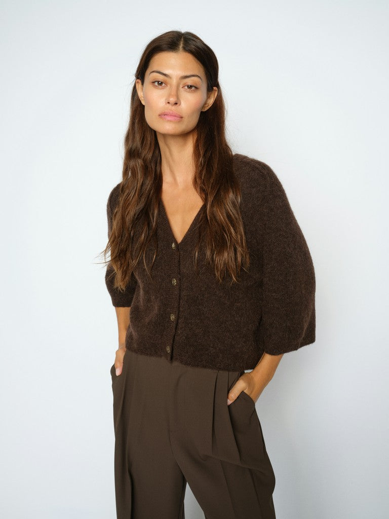 mos mosh mmthora lizet knit smart casual cardigan brown 1