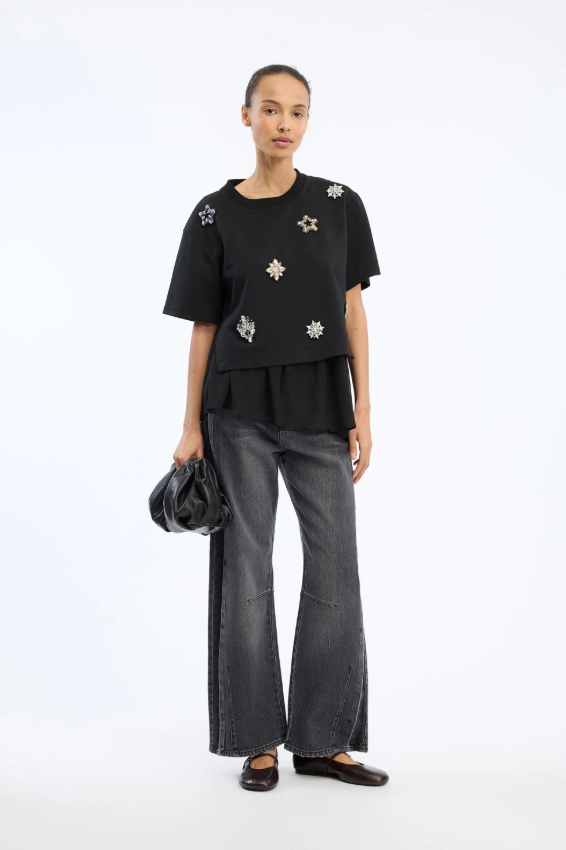 munthe black sequin top vach night out