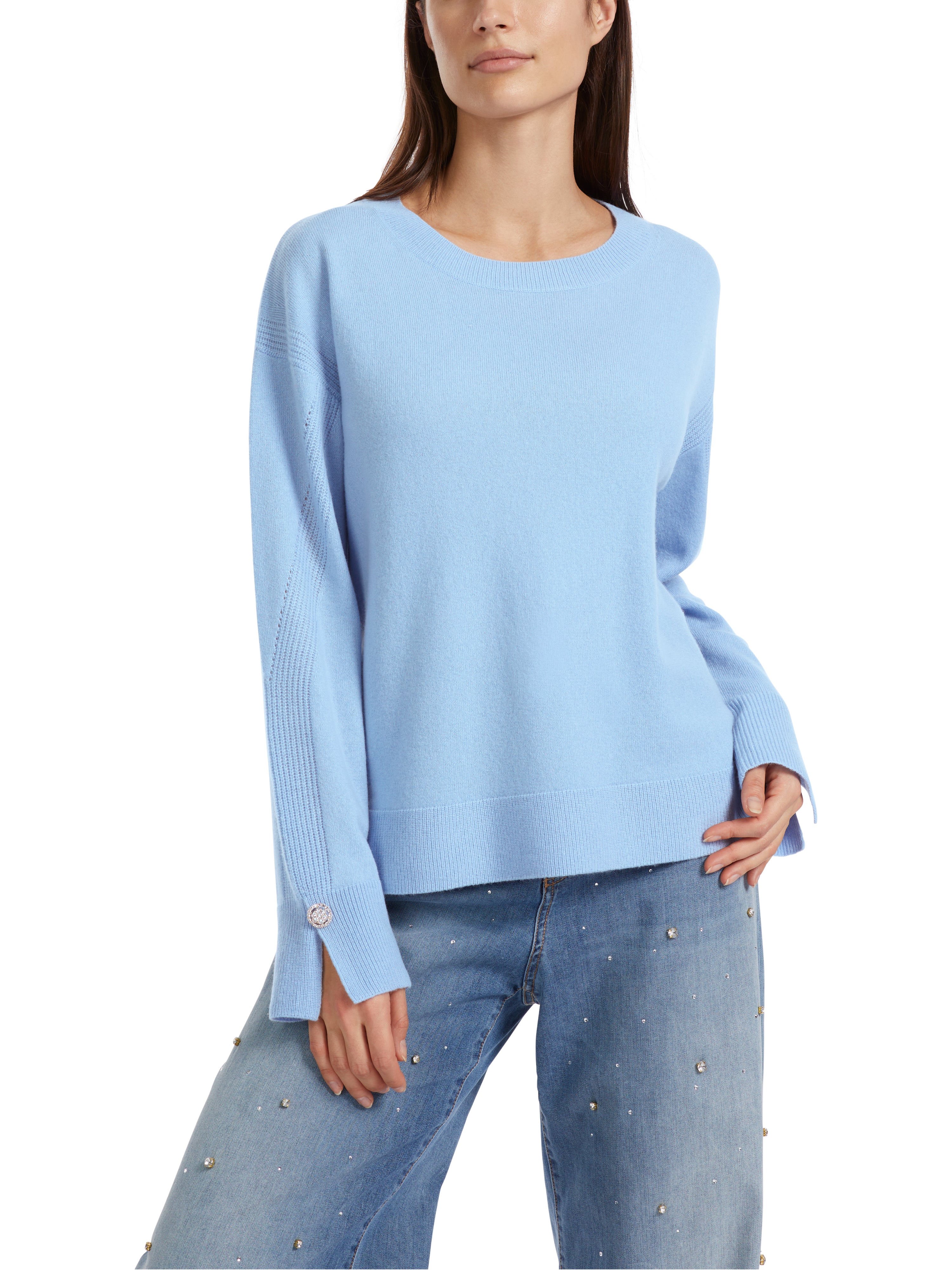MACBEES MARCCAIN BLUE KNIT SWEATER VC4111M51 223