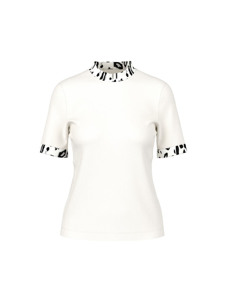 MARCCAIN CREAM ANIMAL TRIM TOP BS4857J55 110 226