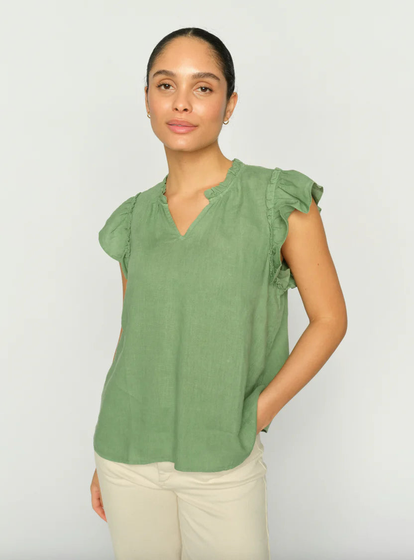 MOS MOSH MMTEA LINEN BLOUSE GREEN 178100 126