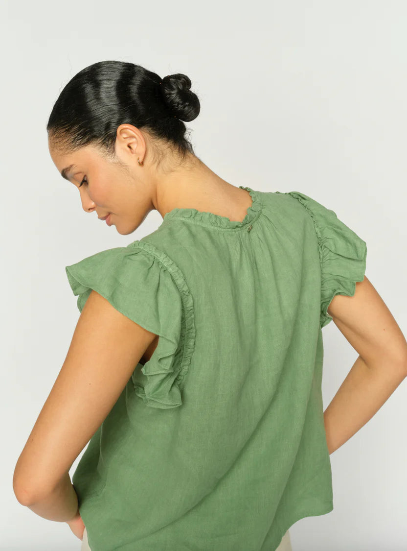 MOS MOSH MMTEA LINEN BLOUSE GREEN 178100 126