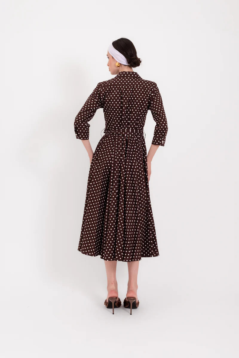 LAVI BROWN DOT DRESS NINNI BS7WD0006 126