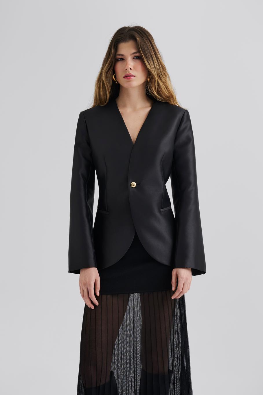 MALINA NORI BLACK SCALLOPED JACKET 225