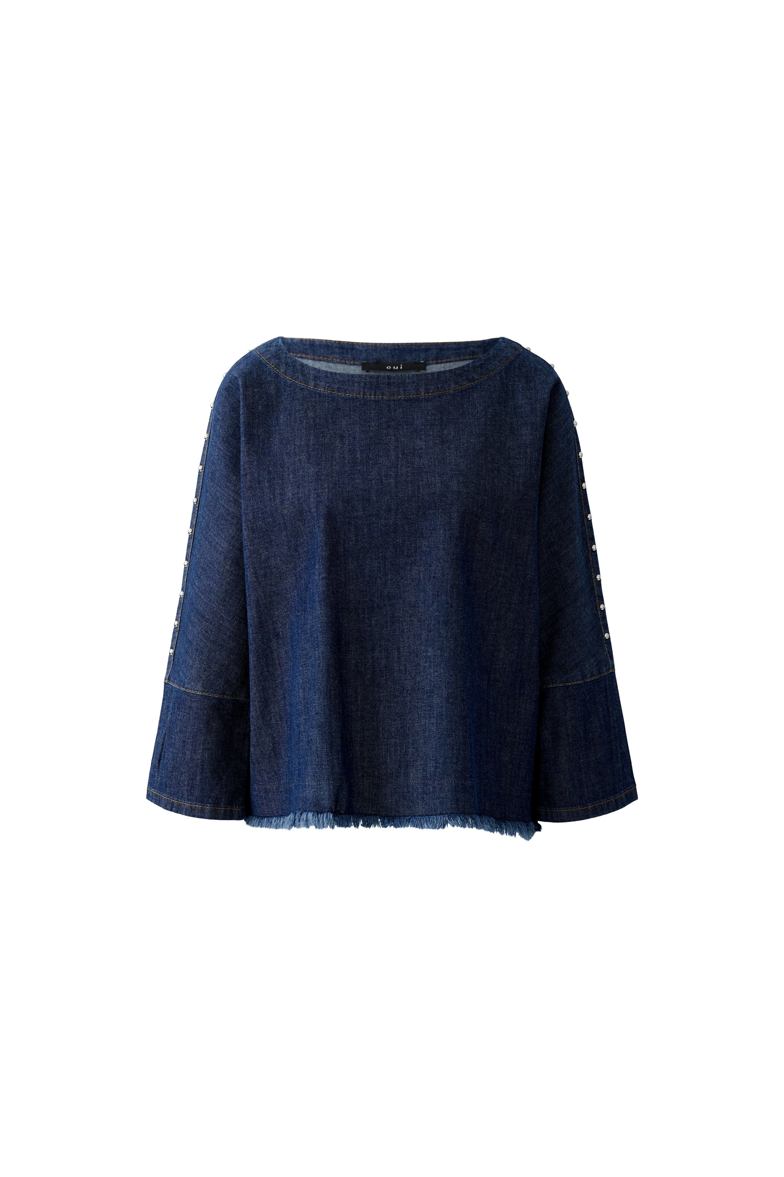 OUI DENIM BLOUSE 94227 MACBEES