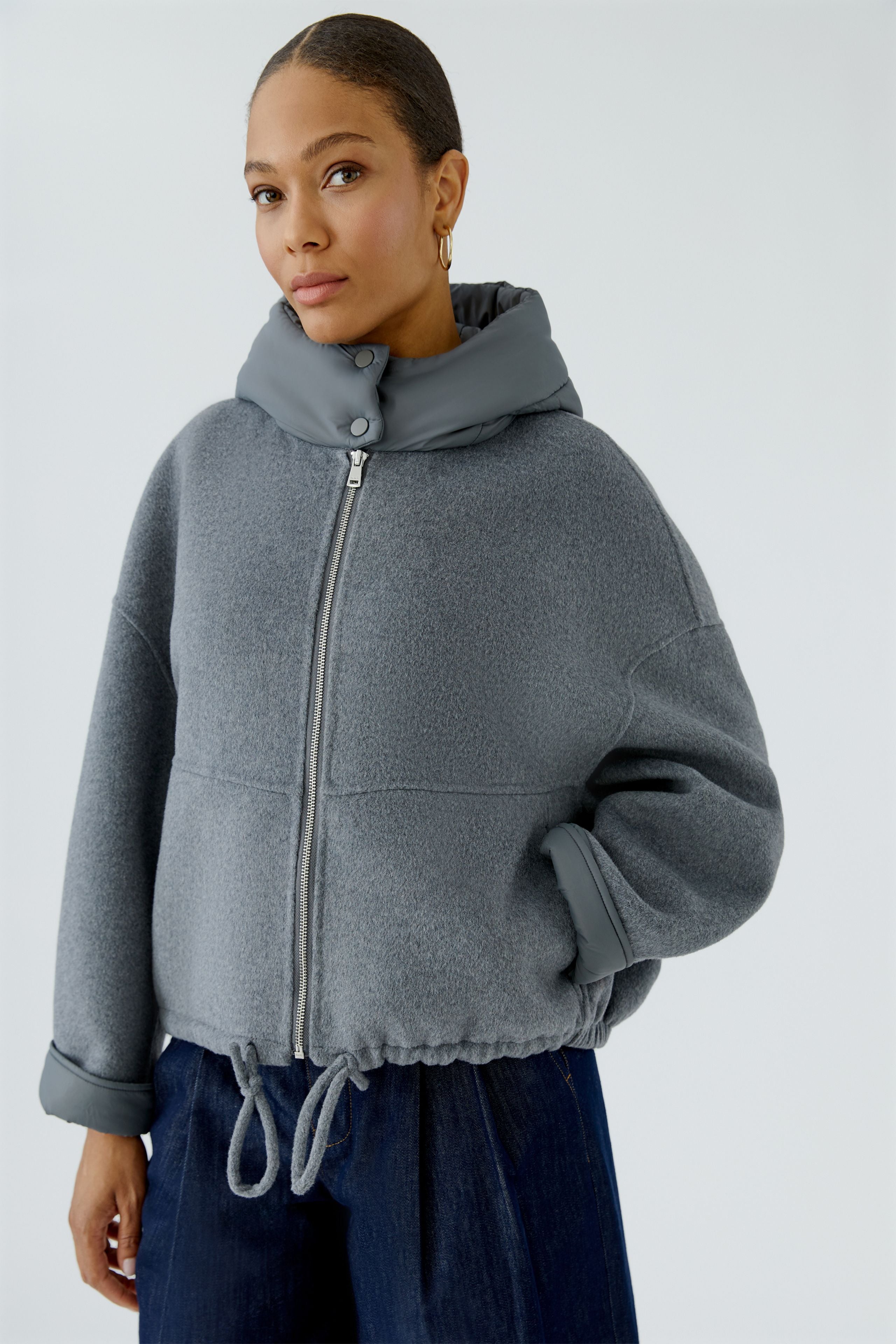 100339 9447 oui grey jacket outerwear coat bomber jacket