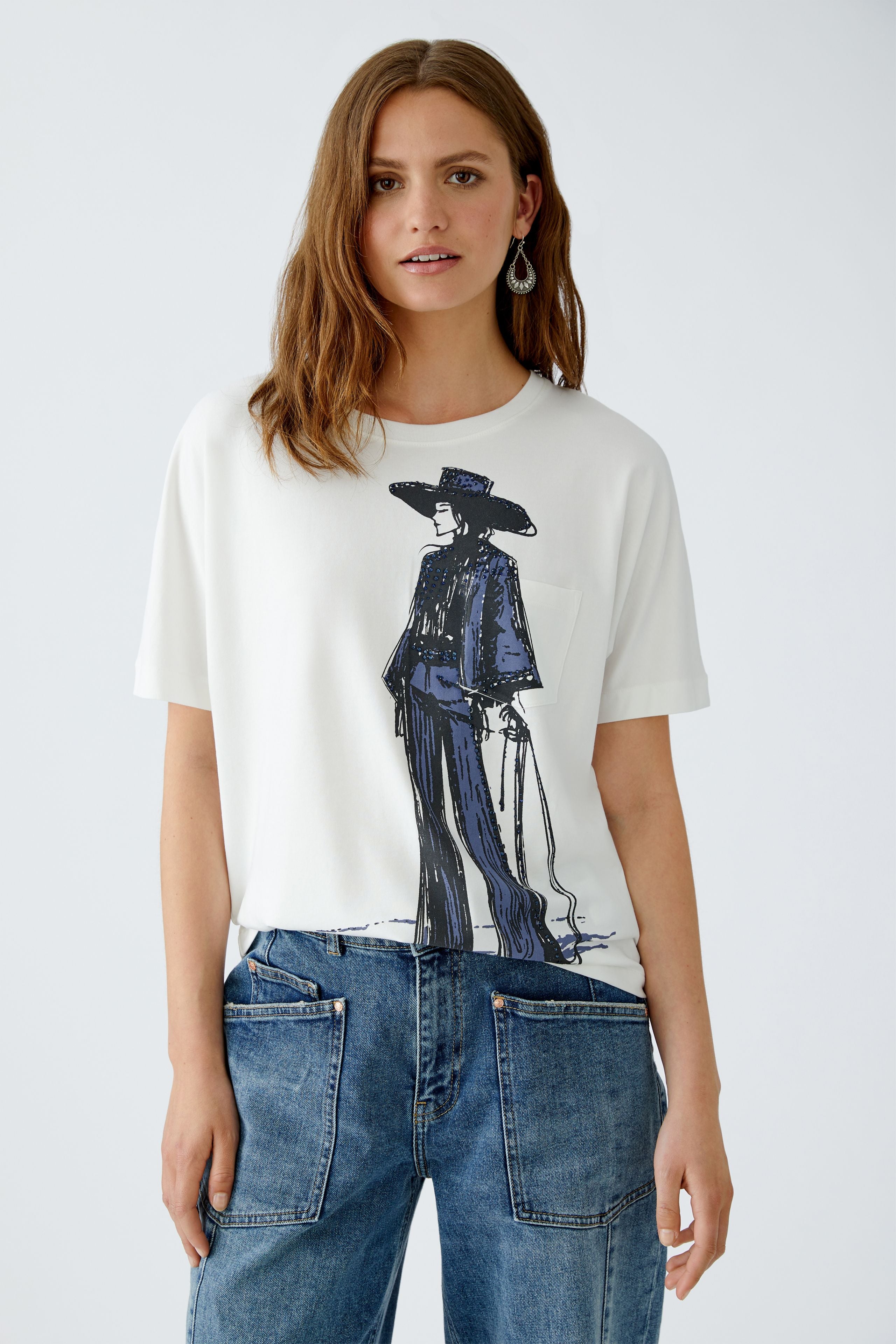 OUI PRINTED T-SHIRT 94212 MACBEES